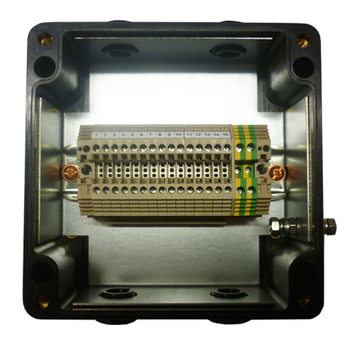cep161690pi CE-TEK CEP-PA Series Black Glass Reinforced Polyester Junction Box, IP66, IECEx, 160 mm, 90mm 160 mm