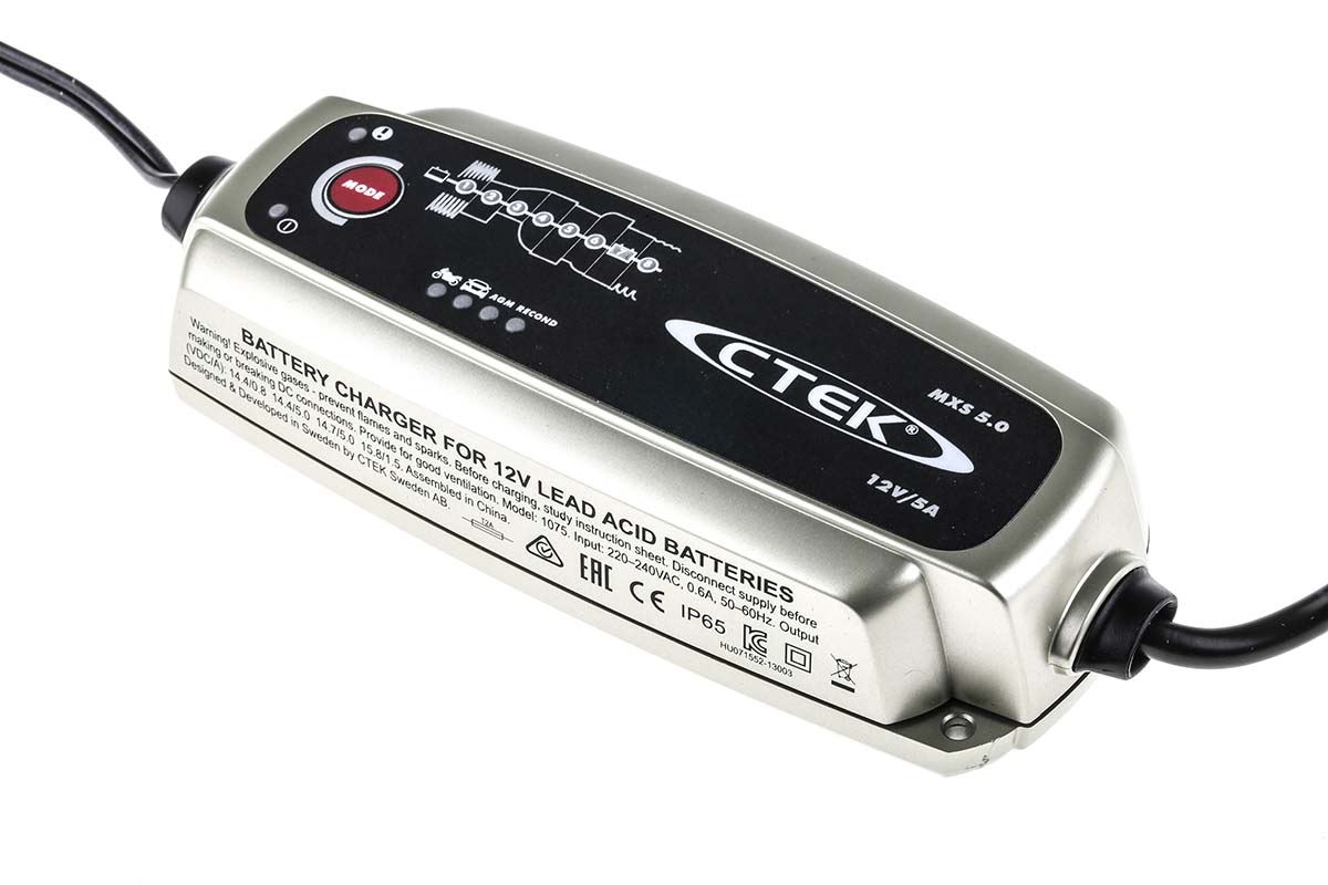 CTEK MXS 5.0 professional chargers from CTEK SWEDEN AB Battery Charger For 12V, Lead Acid 5 A, 1.2 to 110 Ah with EU