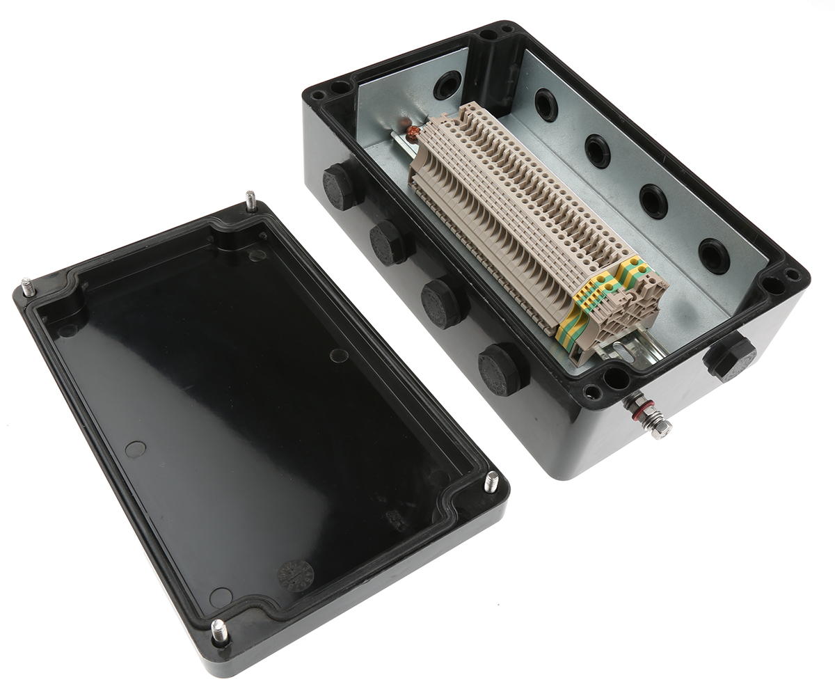 cep261690pa CE-TEK CEP-PA Series Black Glass Reinforced Polyester Junction Box, IP66, ATEX