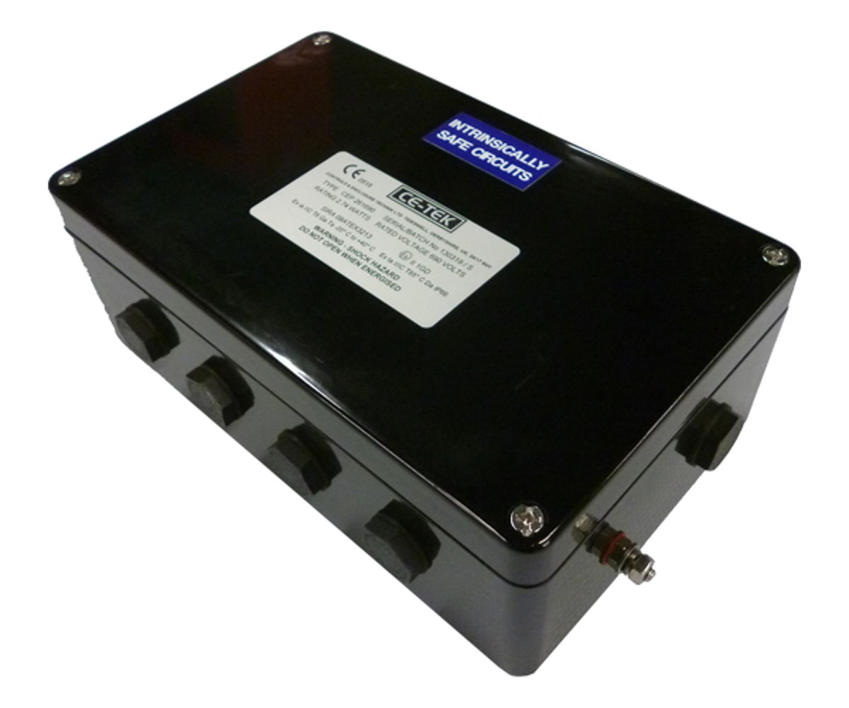 CE-TEK CEP Series Black Glass Reinforced Polyester Junction Box, IP66, 26 Terminals, ATEX, 160 mm, 90mm 260 mm