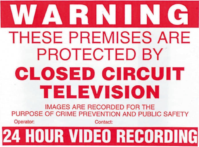 Sure24 Red Polyvinyl Chloride CCTV Sign, English, Warning Closed Circuit Television, 400 mm x 600mm
