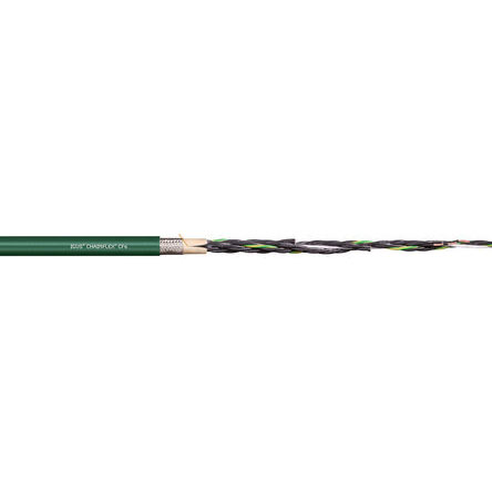 Igus chainflex CF6 Control Cable, 12 Cores, 0.5mm² 20 AWG, Screened, 20 m, Green Polyvinyl Chloride Sheath