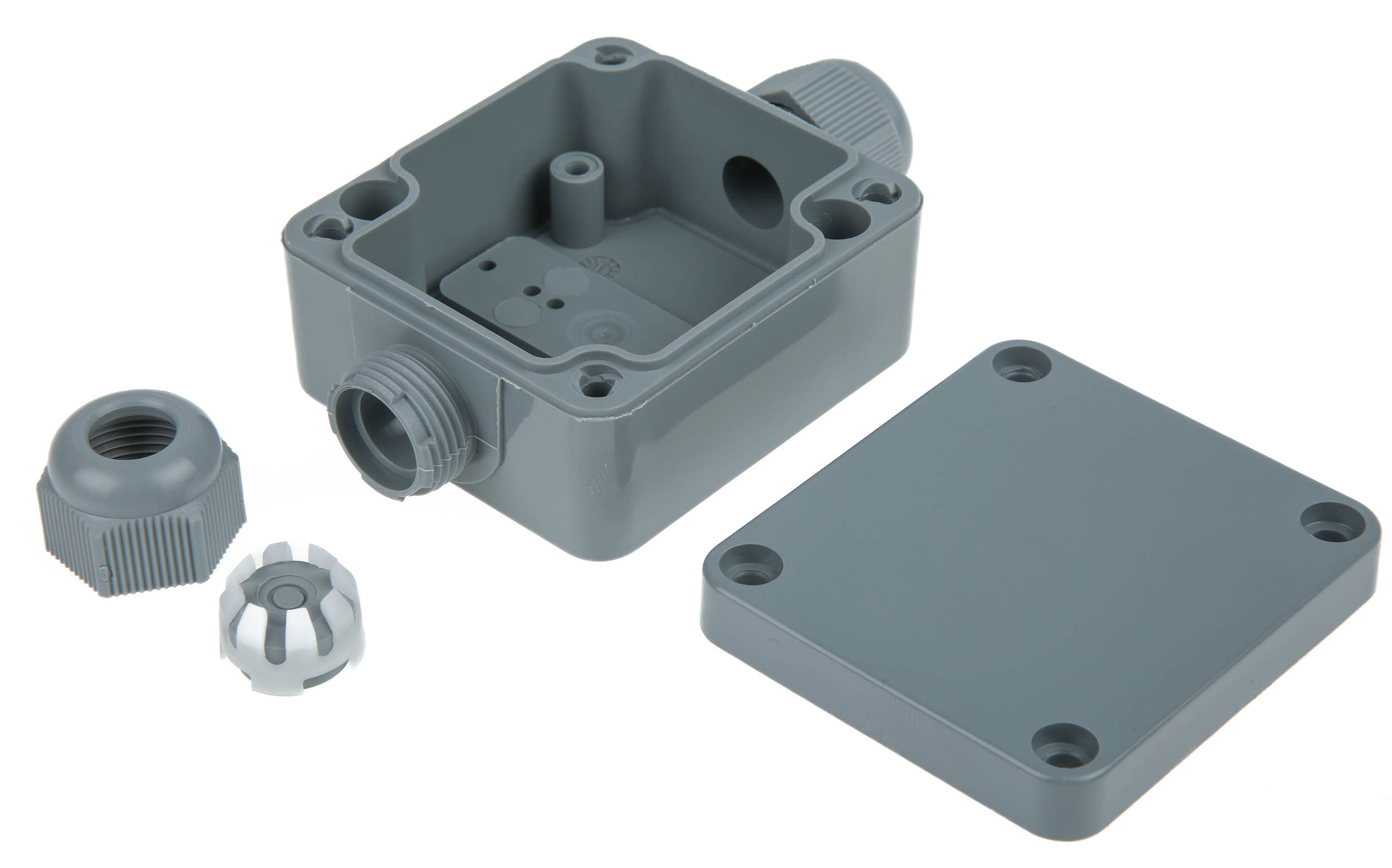 38101200 Bopla Euromas Polymas Series Black Polyamide Junction Box, IP65, 0 Terminals, 58 mm, 64mm 34 mm