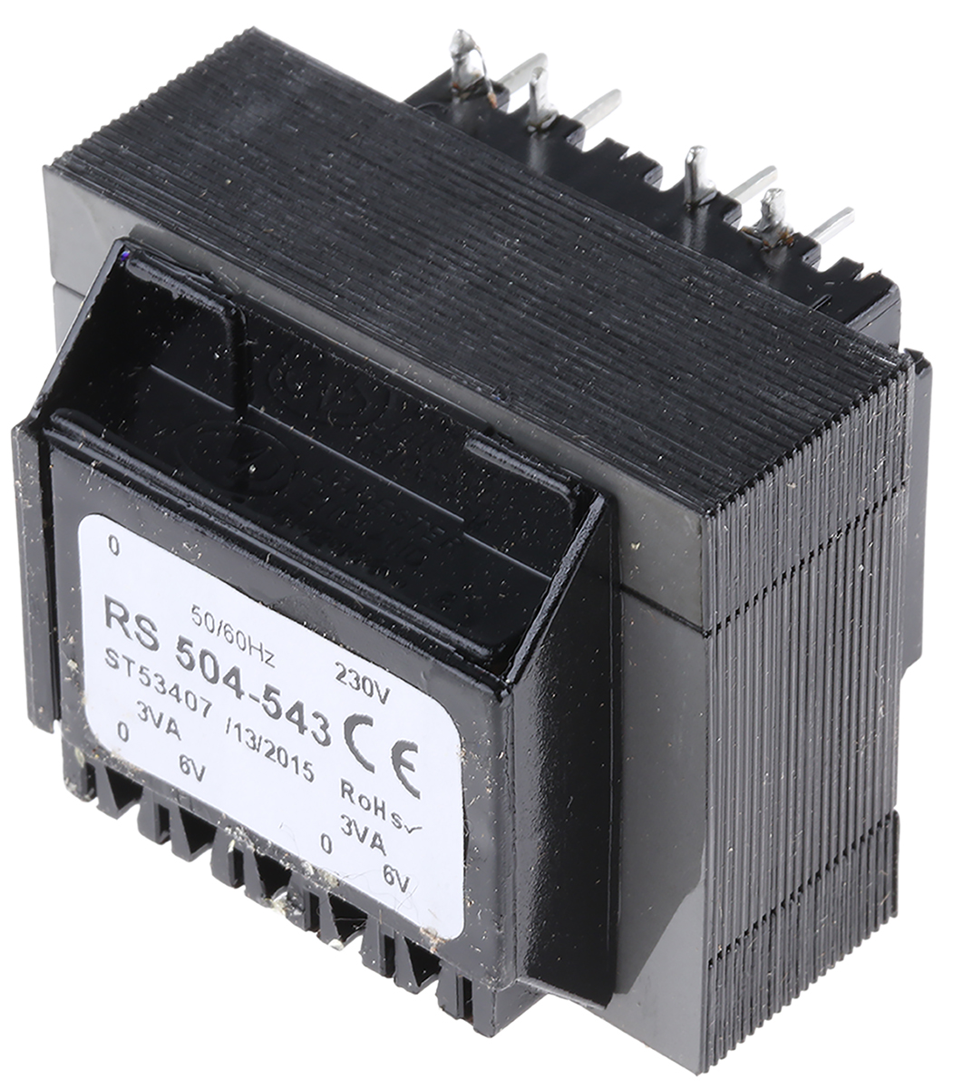 RS PRO 6V ac 2 Output Through Hole PCB Transformer, 6VA
