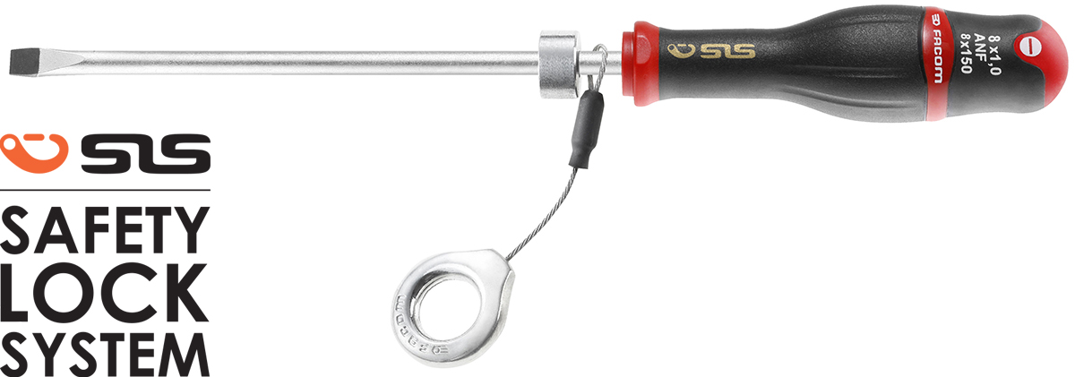Facom Slotted  Screwdriver, 9 mm Tip, 220 mm Blade, 325 mm Overall