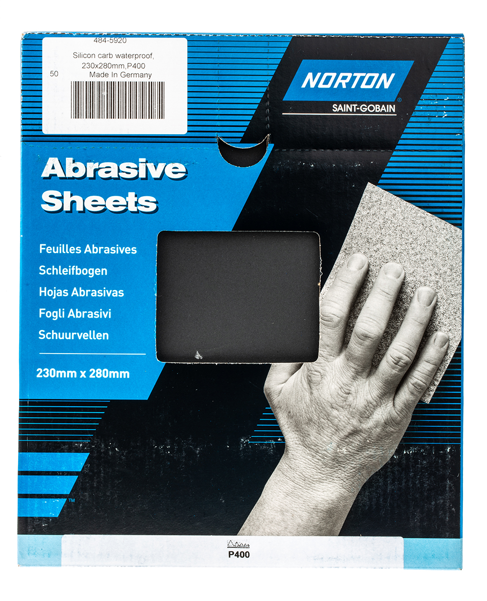 Norton T489 P400 Grit Very Fine Sanding Sheet, 280mm x 230mm