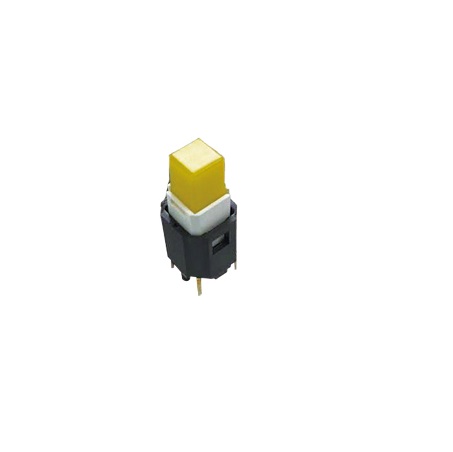 Nidec Components CFPB Series Illuminated Push Button Switch, On-Off, PCB, 12.7 x 12.7 mm Cutout, SPDT, Yellow LED, 5 V