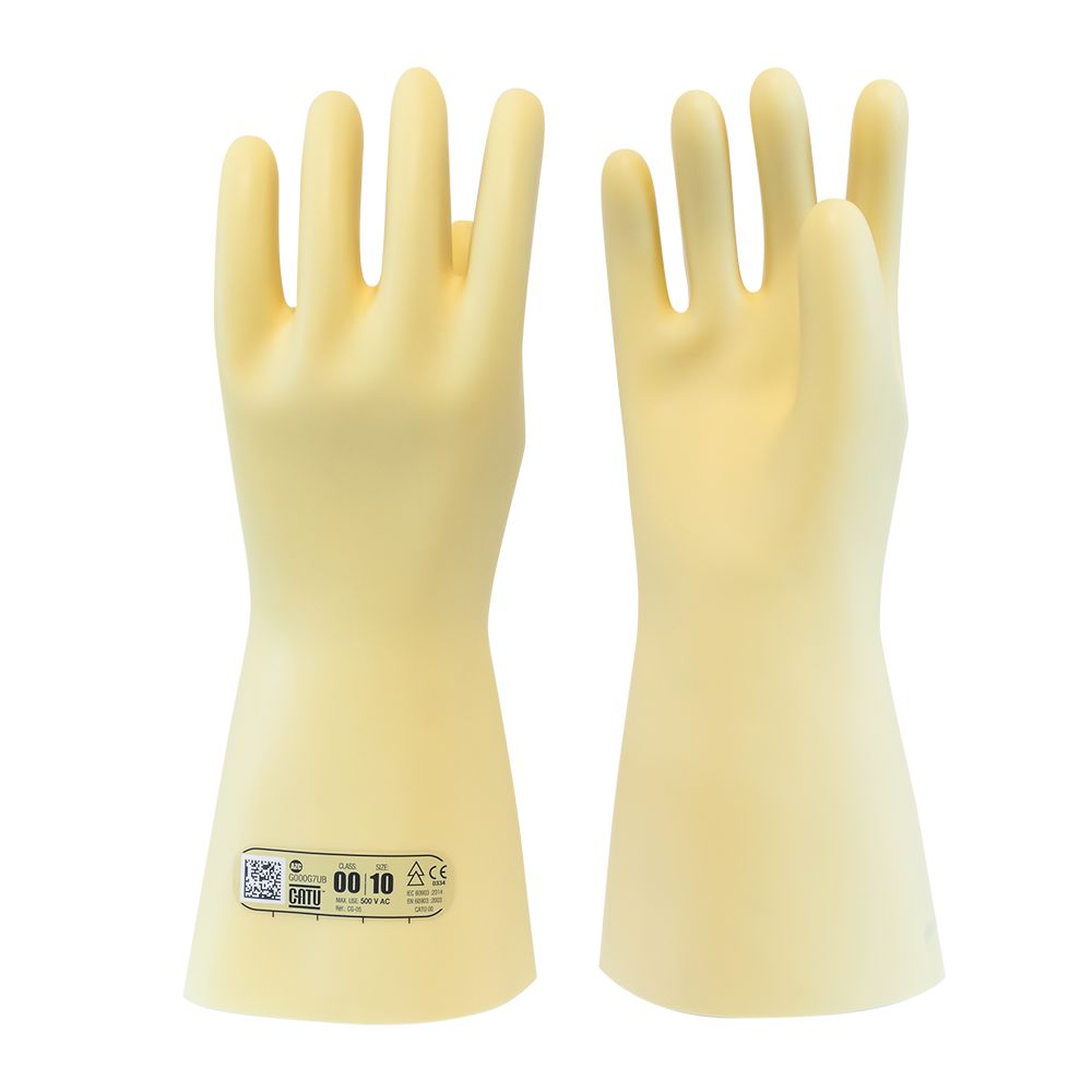 Catu Beige Natural Colour Latex Electrical Insulating Gloves 360 mm Ozone, Cold Resistant, Acid Resistant