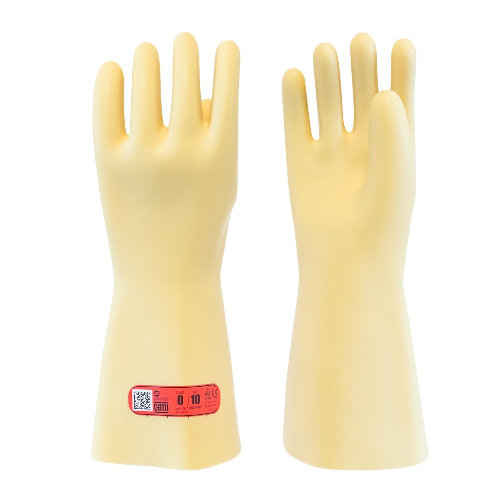 Catu Beige Latex Electrical Insulating Gloves 360 mm Ozone, Oil Resistant, Acid Resistant, Cold Resistant