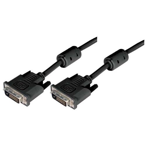 L-Com, Male Male DVI-D Dual Link Connector to Male Cable, 3 ft Black sheath Polyvinyl Chloride