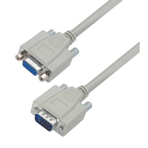 L-Com Male D-Sub 15-Pin to Female Cable Assembly, 2 m Polyvinyl Chloride, CHD15MF Series
