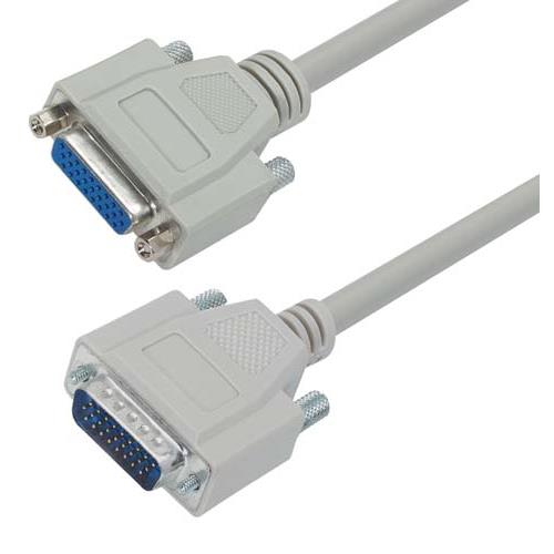 L-Com Male D-Sub 15-Pin to Female D-Sub Cable Assembly, 2.5 ft Polyvinyl Chloride, CHD Series