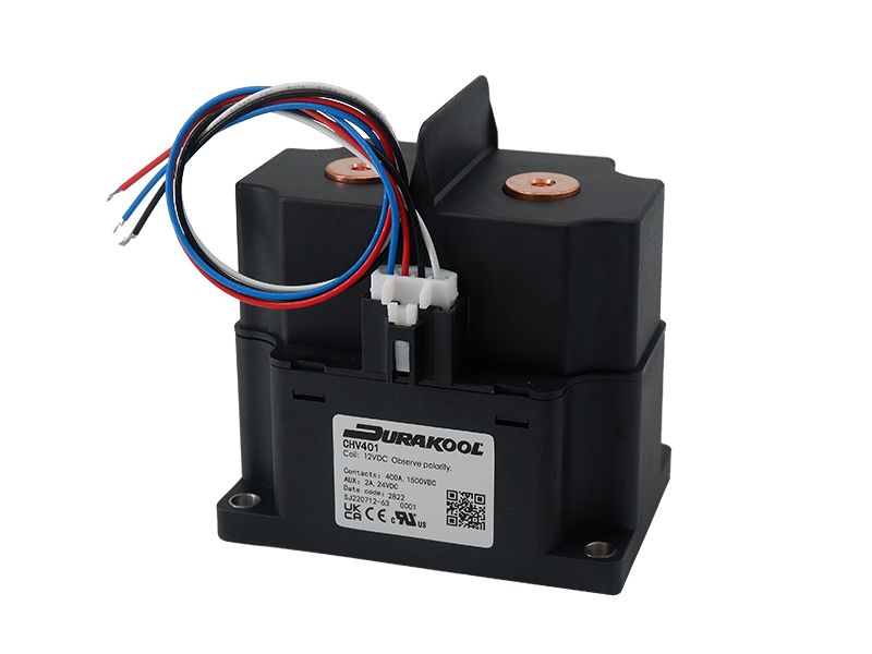 Durakool CHV400 Contactor, 12V dc Coil, 1-Pole, 400 A, 5 kW, NO, 1.5kV dc