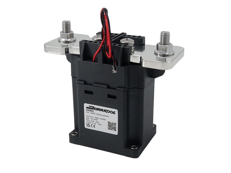 Durakool CHV800 Contactor, 24V dc Coil, 1-Pole, 800 A, 9 kW, NO, 1kV dc
