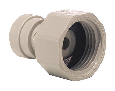 John Guest Plastic Pipe Fitting, Straight Tap Adapter 1/4 in