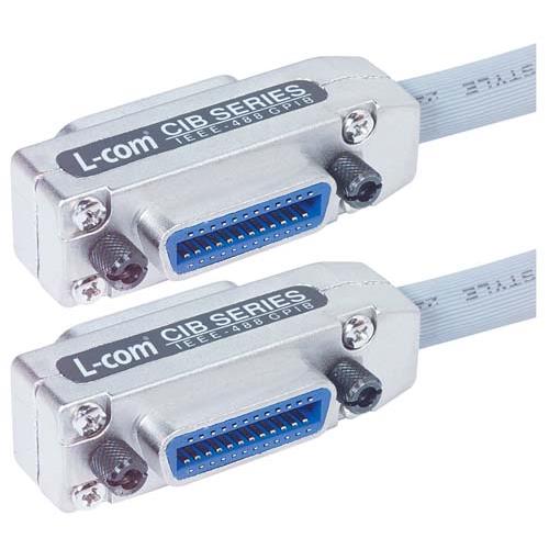 L-Com Male GPIB to Male GPIB Parallel Cable, 2 m, White Sheath