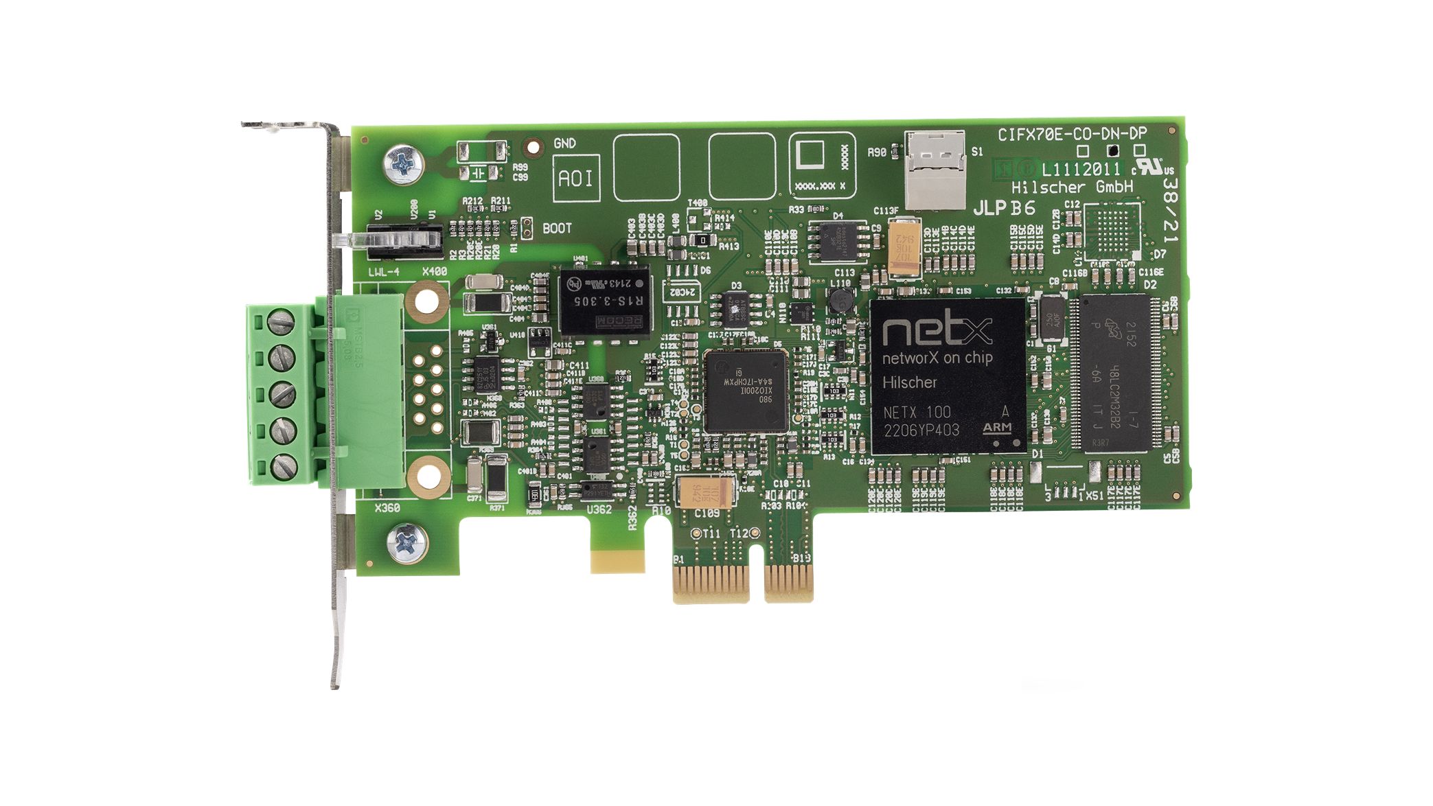Hilscher 1 Port Low Profile PCI Express 5-Pin Serial Card, 0.5Mbps