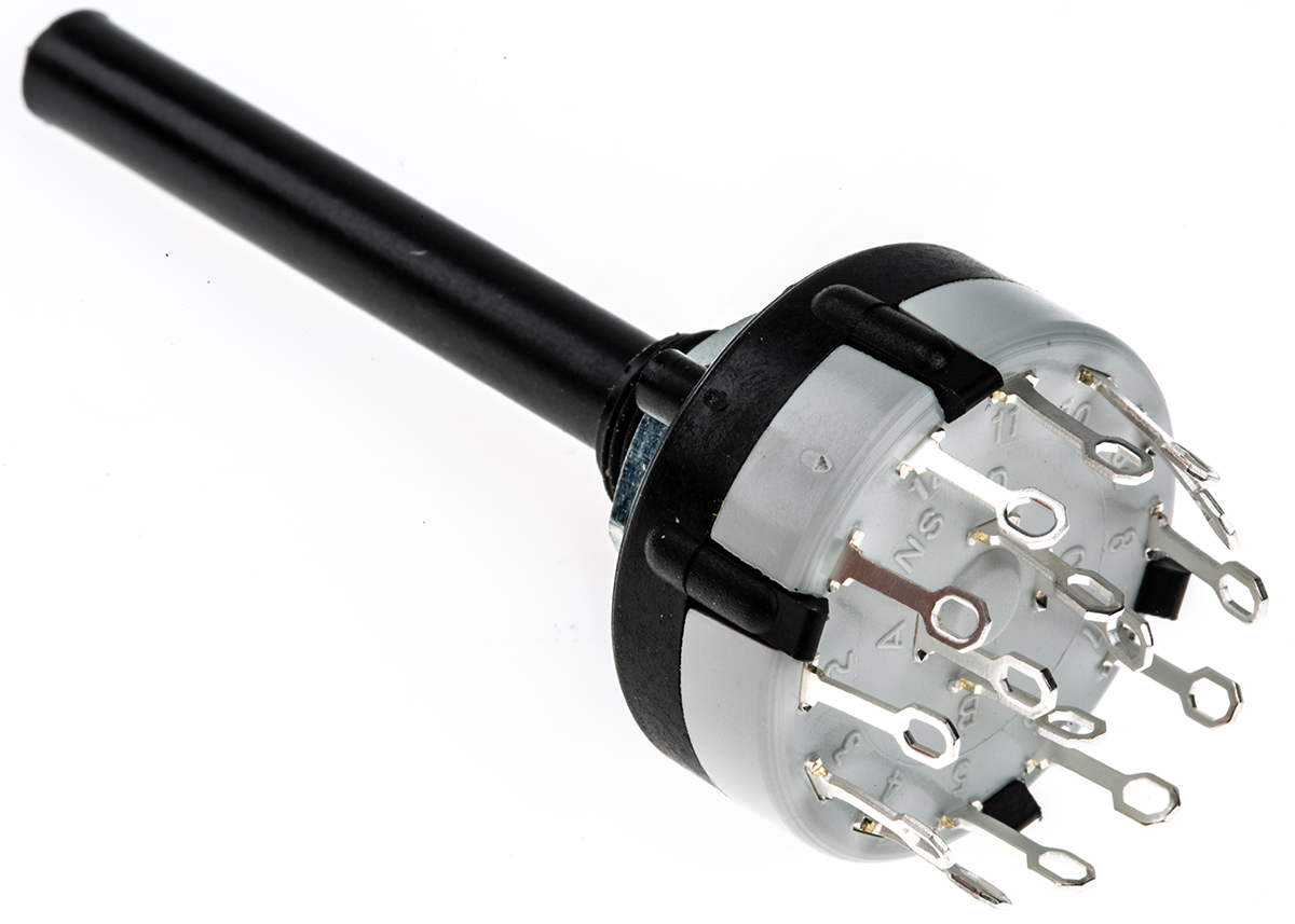 Lorlin CK, 3 Position 4PST Rotary Switch, 150mA, Solder Tab