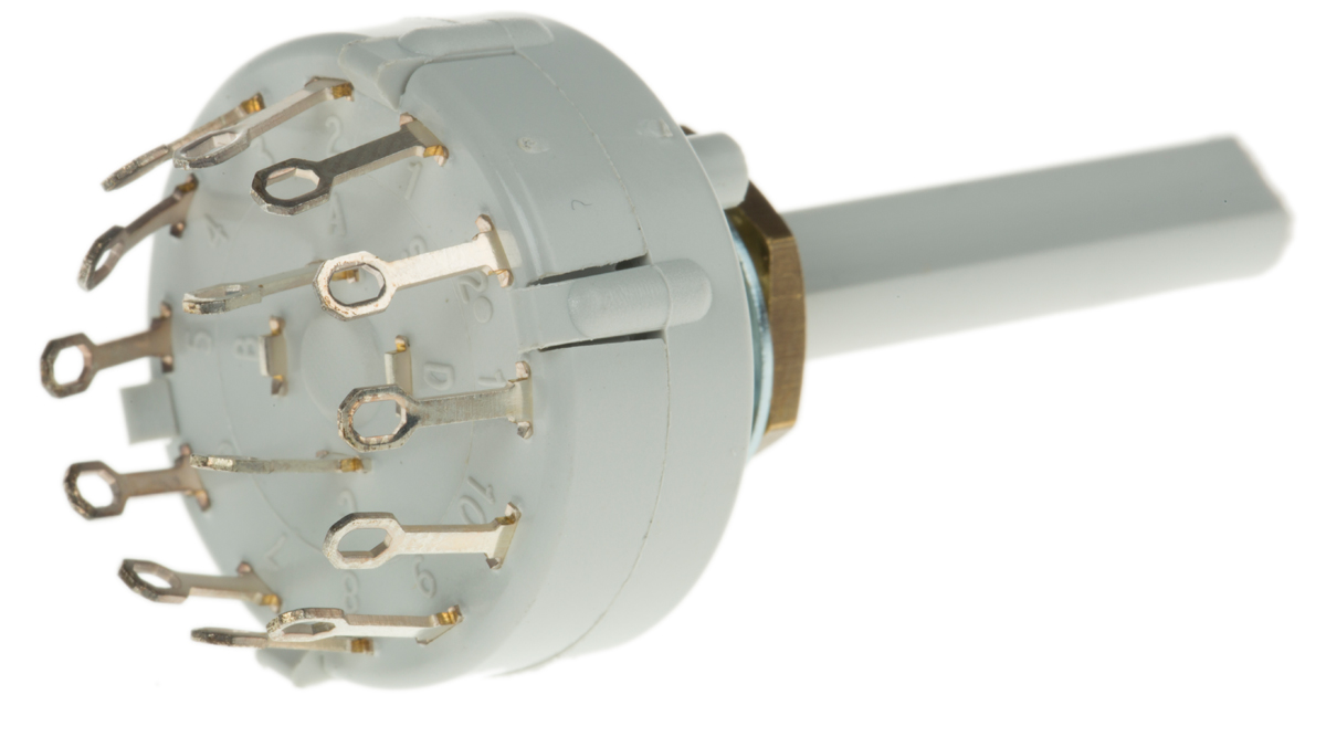 Lorlin CK, 6 Position DPST Rotary Switch, 150mA, Solder Tab
