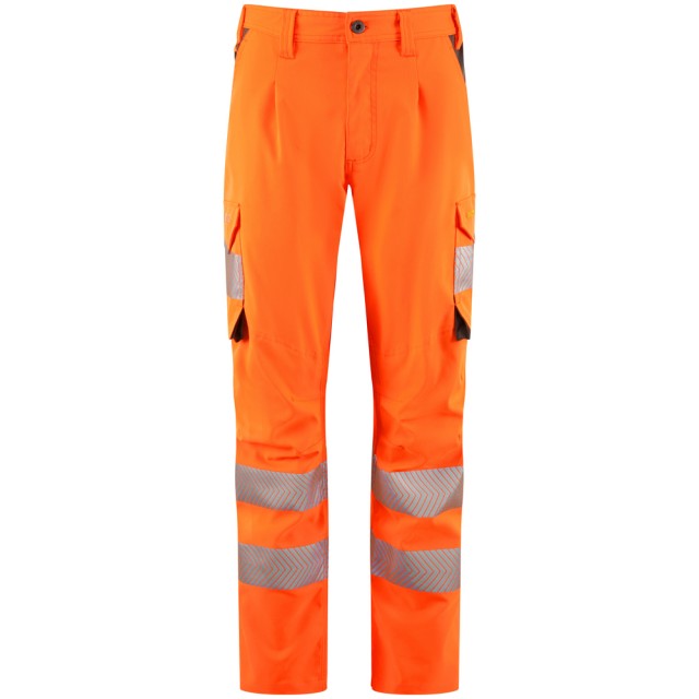 Leo Workwear WINSWELL Hi Vis Trouser Orange 27in Leg