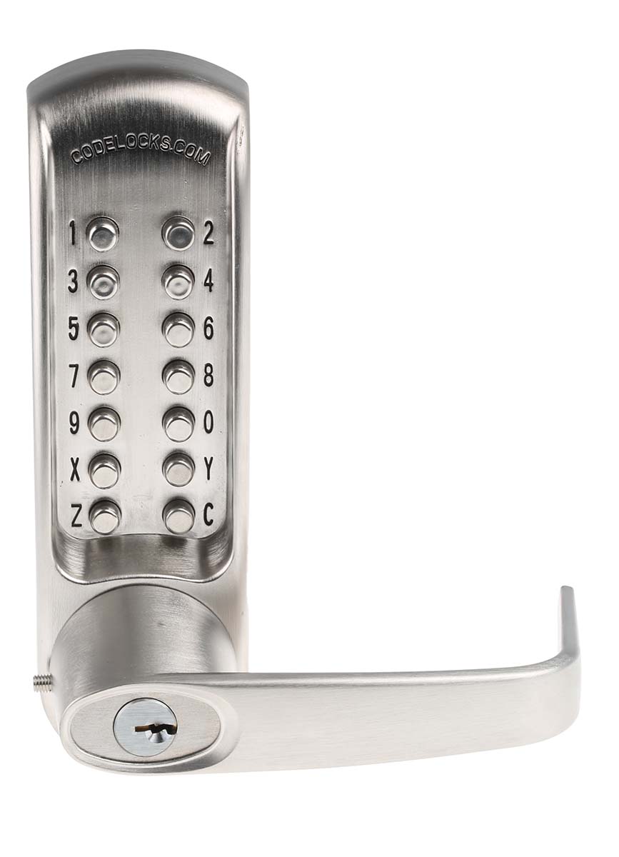 Codelock Steel Mechanical Brushed Steel, Polished Brass Code Lock