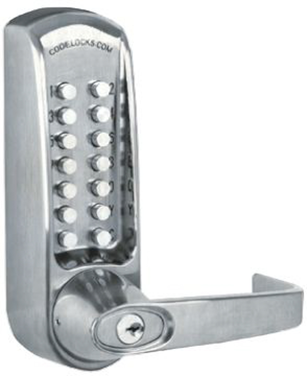 Codelock Steel Mechanical Polished Brass, Brushed Steel Code Lock