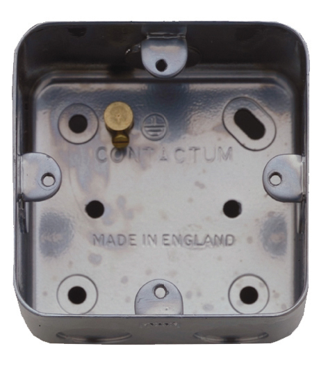 Contactum Black Grey Steel Back Box, BS, 1 Gangs 35 mm 35mm 35 mm