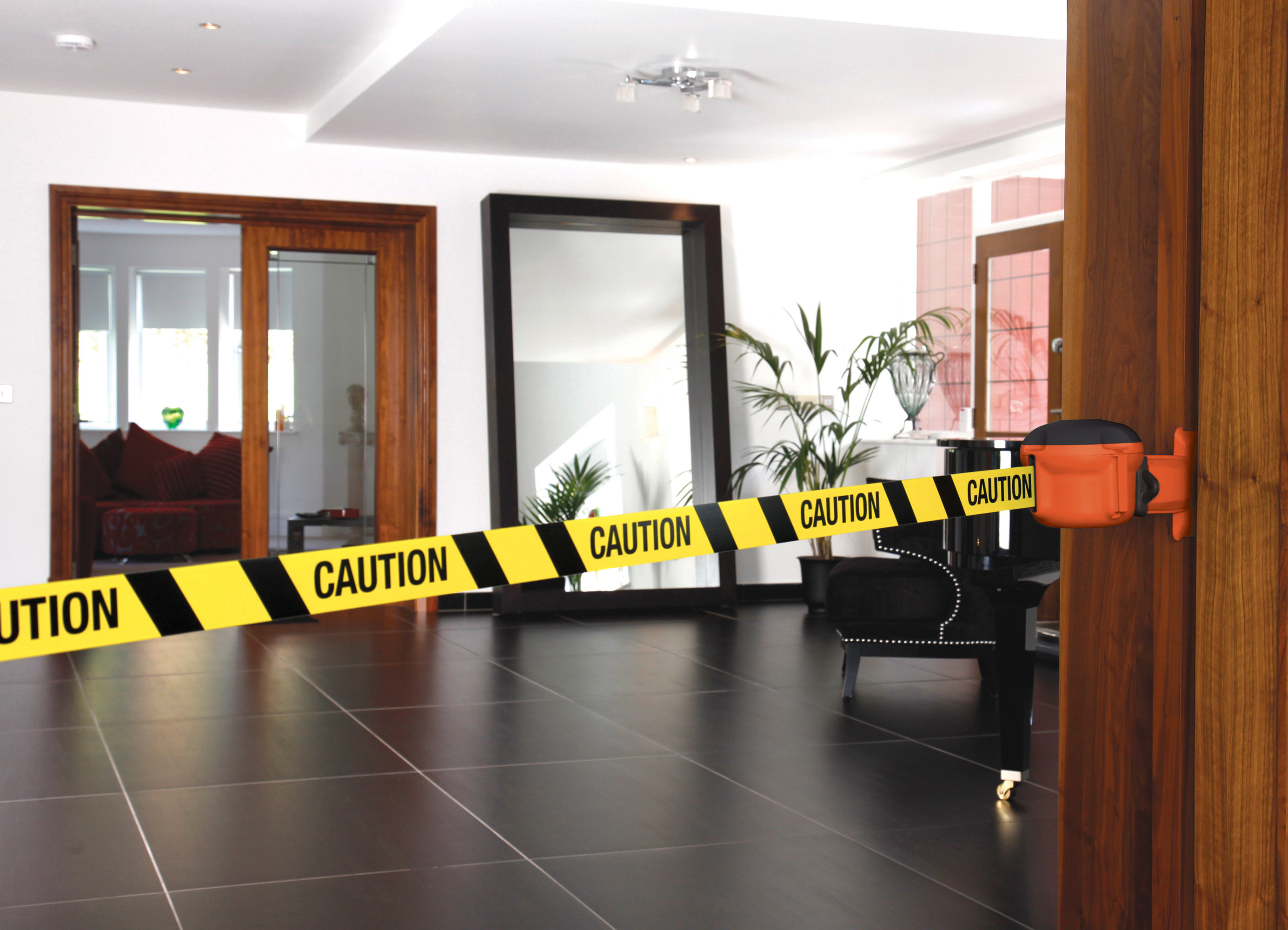 clamp01 Skipper Orange, Black Safety Barrier, 140 mm