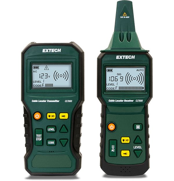 Extech CLT600 Cable Tracer Cable Tracer, Cable Detection Depth 50cm 125 kHz, Maximum Safe Working Voltage 450 V 1.5 V