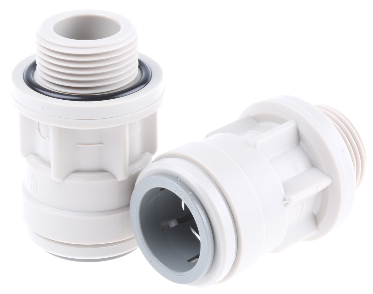 JG Speedfit Plastic Pipe Fitting, Straight 3/4 in BSP BSP Adapter 22 mm