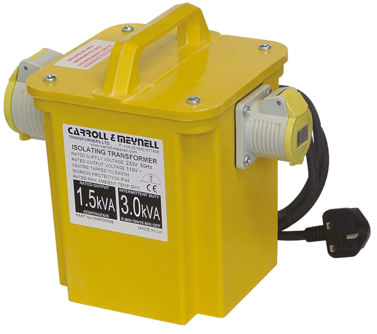 Carroll & Meynell 1 Site Transformer 1.65 kVA, 230 V ac Primary, ±55 V ac Secondary