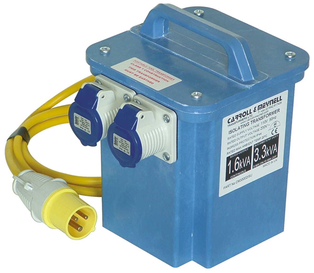 Carroll & Meynell Site Transformer 3 kVA, 110 V ac Primary, 230 V Secondary, 16 A O/P