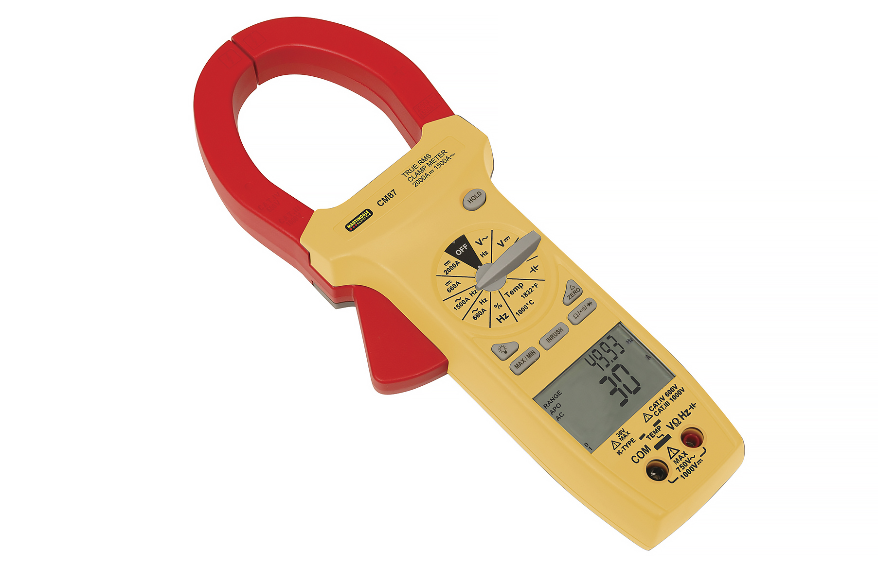 Martindale MARCM87 Clamp Meter, 2000 A dc 1500 A ac 1000 V dc 750 V ac CAT II, CAT III, CAT IV