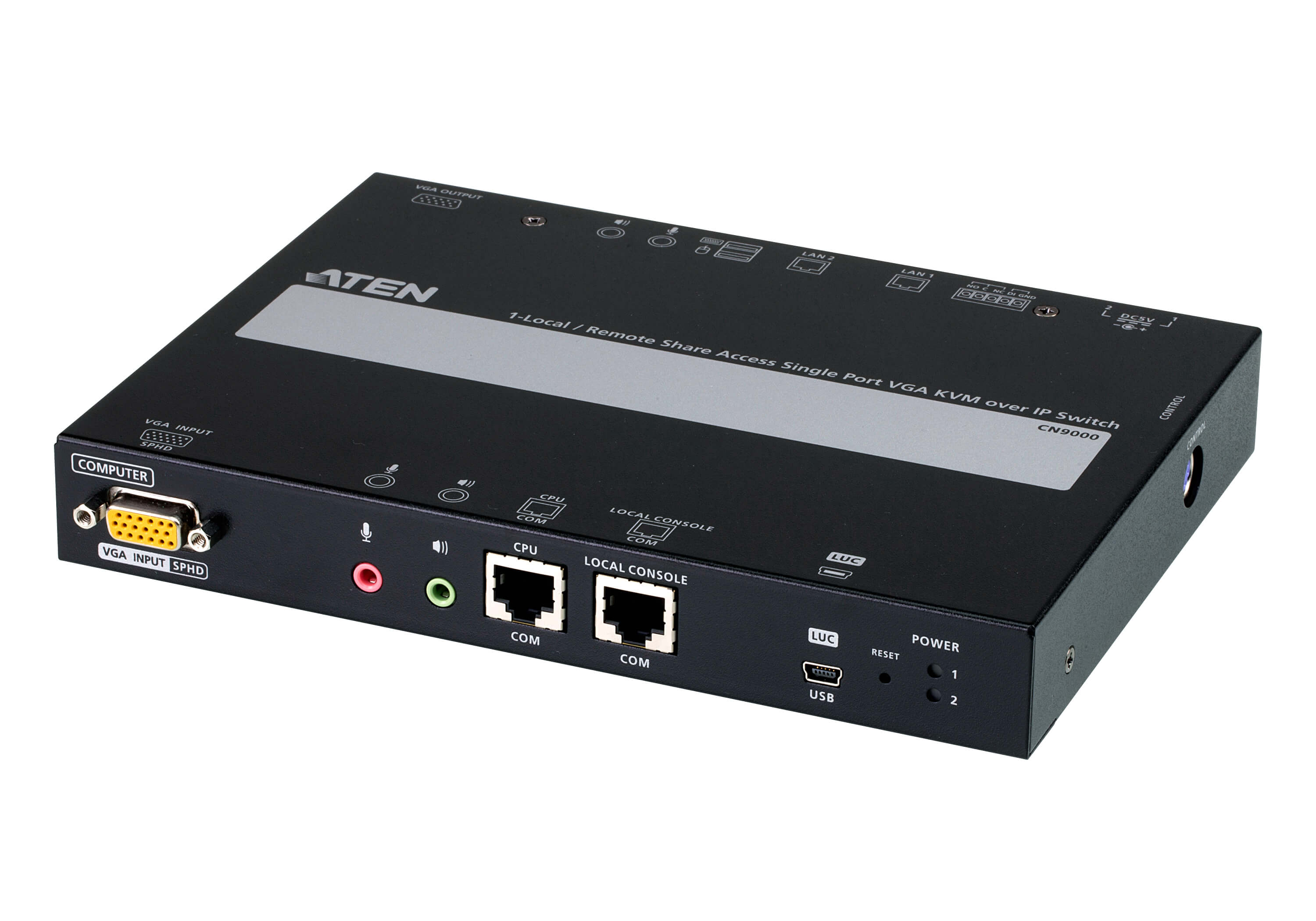 Aten 1 Port 1 Displays USB VGA KVM Switch 3.5mm Audio Jack Female 1920 x 1200 pixel Maximum Resolution