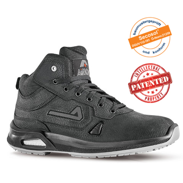 AIMONT VIGOREX Black Aluminium Toe Capped Unisex Ankle Safety Boots 7, EU 41 EN ISO 20345:2011