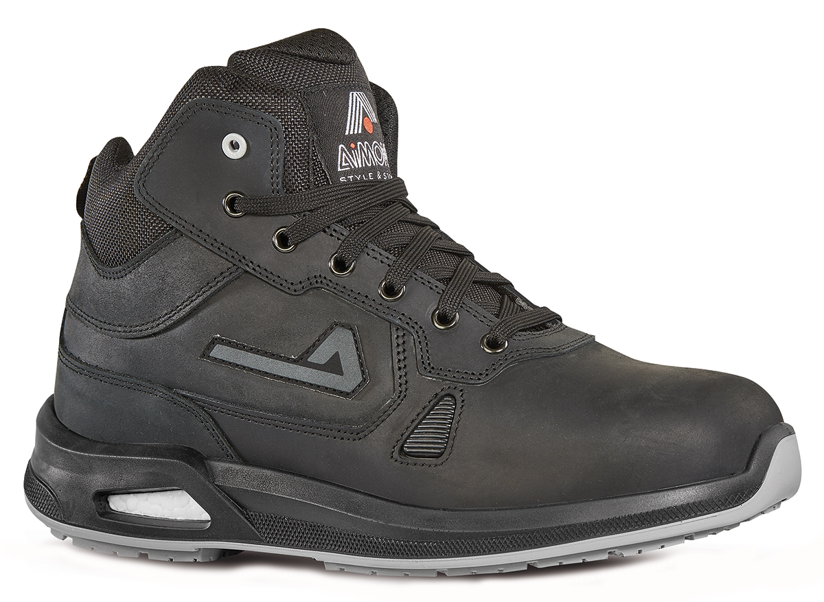 AIMONT VIGOREX Black Aluminium Toe Capped Unisex Ankle Safety Boots 9, EU 43 EN ISO 20345:2011