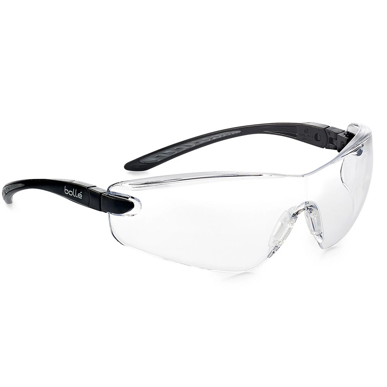 Bolle COBRA Safety Glasses, Anti-Fog, UV Protection, Clear, Black, Grey Polycarbonate Lens, Polycarbonate