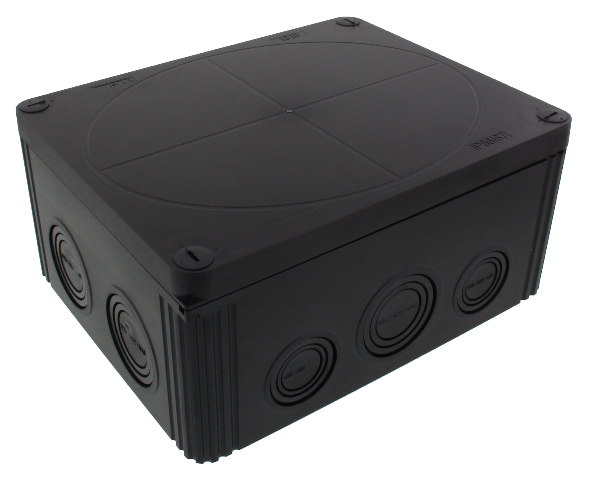 WISKA COMBI 1610 Series Black RAL 9005 Polycarbonate Junction Box, IP67, IP66, 200 mm, 160mm 94 mm