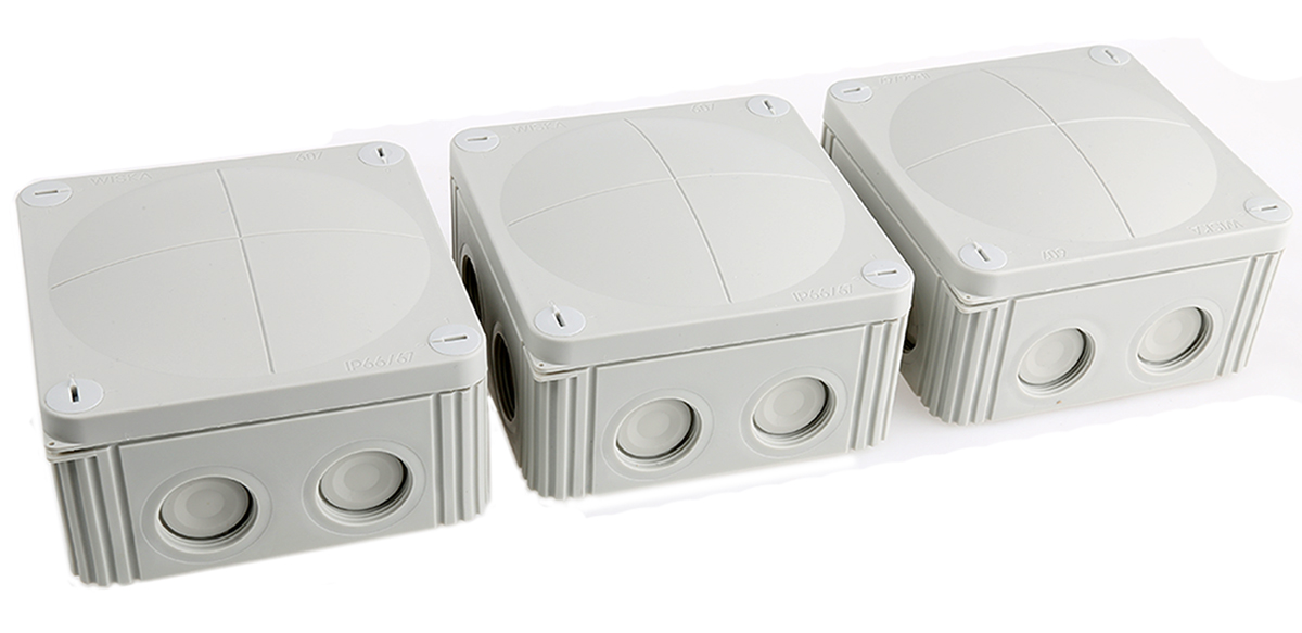 combi-6075 WISKA COMBI Series Grey, Light Grey, Black, White, Red Reinforced Fibreglass, Polypropylene Junction Box