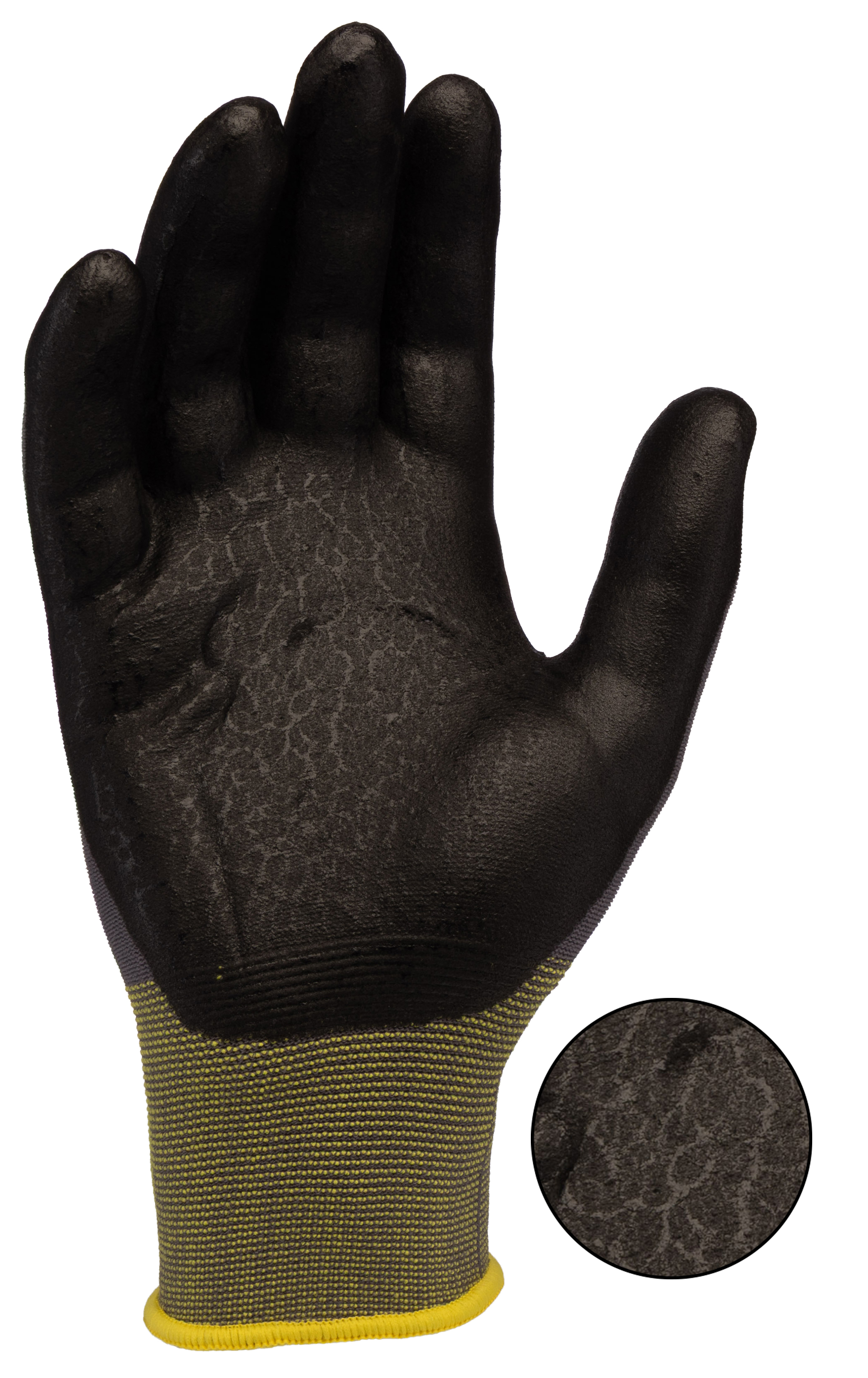 con1av-07 Tornado Contour Avenger Black, Grey Nylon Puncture & Tear Resistant Gloves, Size 7, Polymer Coating