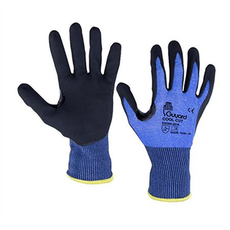 GUYARD COOL CUT Blue HPPE Work Gloves, Size 6, Nitrile Foam Coating