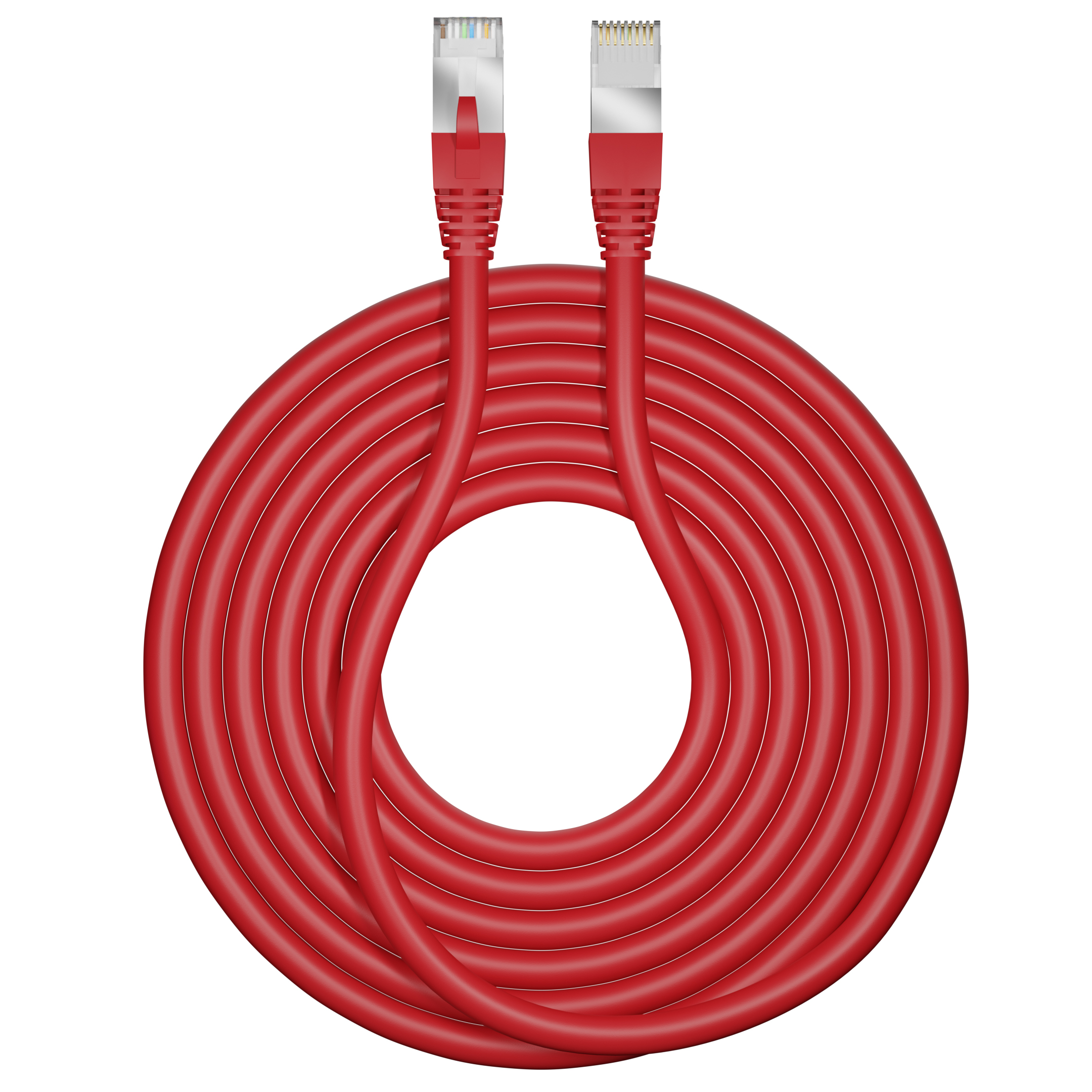 Adaltra RJ45, 5 m Ethernet Cable, Red Low Smoke Zero Halogen Sheath