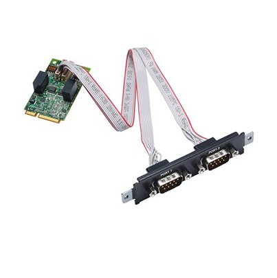 MOXA 2 Port Mini PCI Express DB9 Male RS232 Serial Board