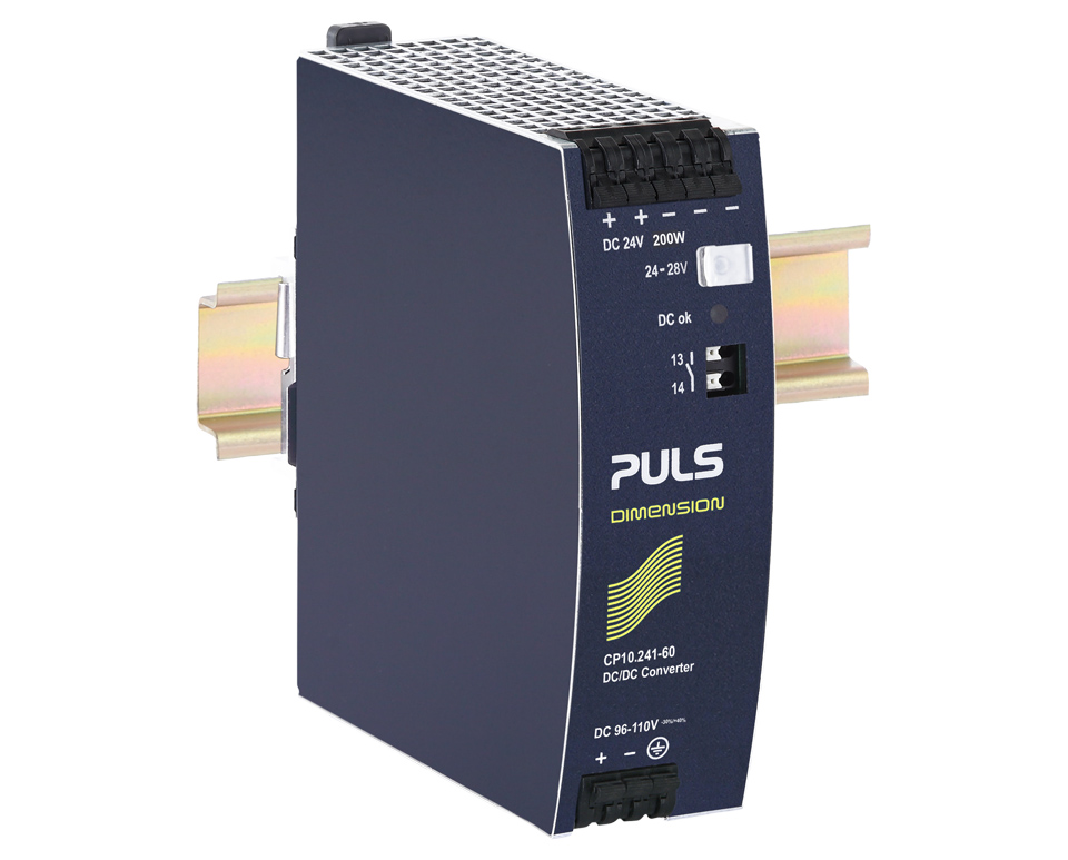 PULS CP10 DC/DC Converter, 24V dc/ 7.1 A, 154V dc Input, Wall 200 W, 70 °C Max Temp -40 °C Min Temp