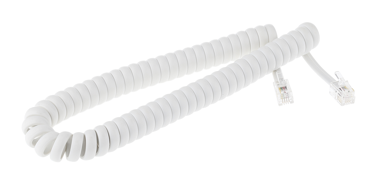cp162446b Decelect Female RJ9 to Male Telephone Extension Cable, White Sheath, 1.5 m