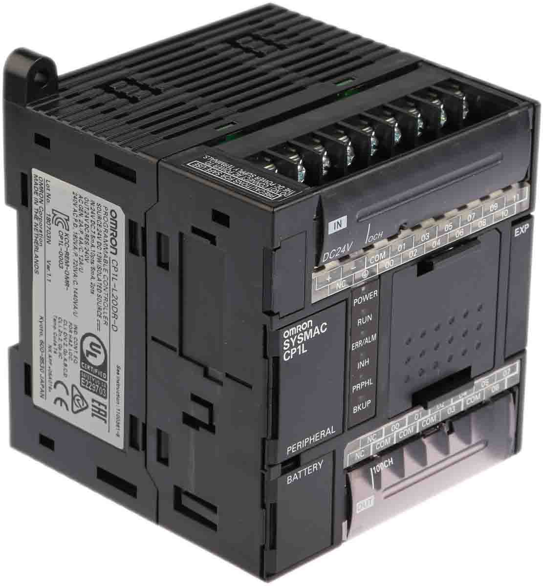 cp1l-l20dr-d Omron CP1L Series PLC CPU, Relay Output, 12-Input, PNP/NPN Input