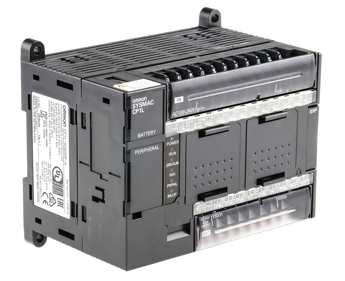 cp1l-m30dr-a Omron CP1L Series PLC CPU, Relay Output, 18-Input, DC Input