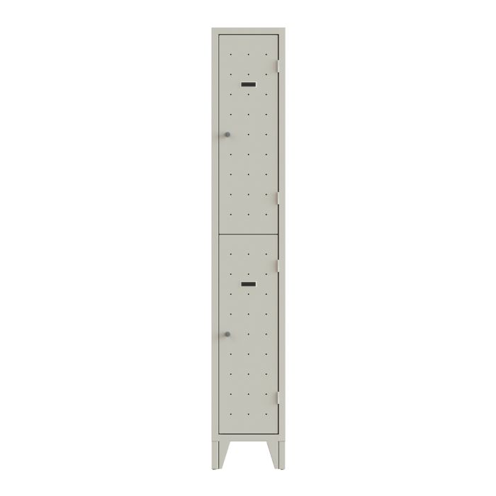 Armet 2 Door Ventilated Steel Grey Locker, 1920 mm x 320 mm x 500 mm