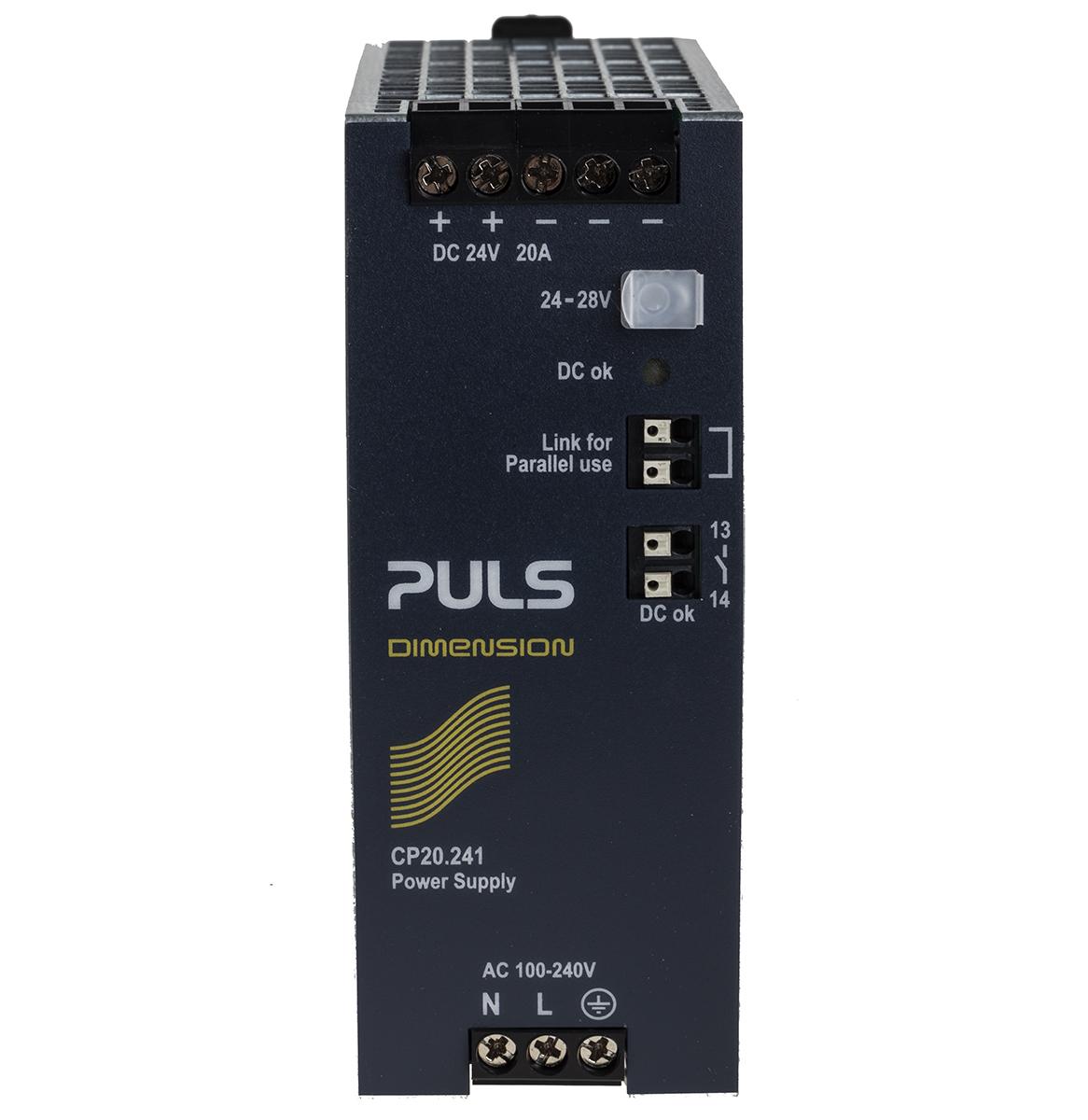 PULS CP DIN Rail Power Supply 150 V dc, 240V ac AC Input 24V dc, 20 A Output DC 480 W