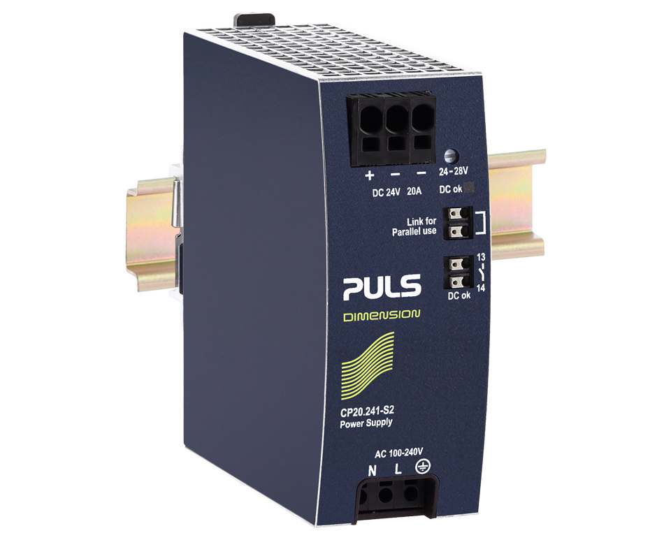 PULS CP20 DIN Rail DIN Rail Power Supply 240V ac/dc AC/DC Input 24V, 20 A Output DC 480 W